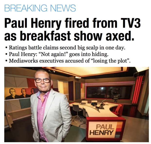 Paul Henry sacked