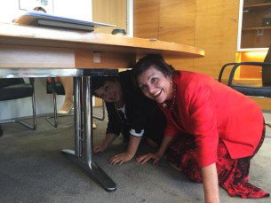 under the table