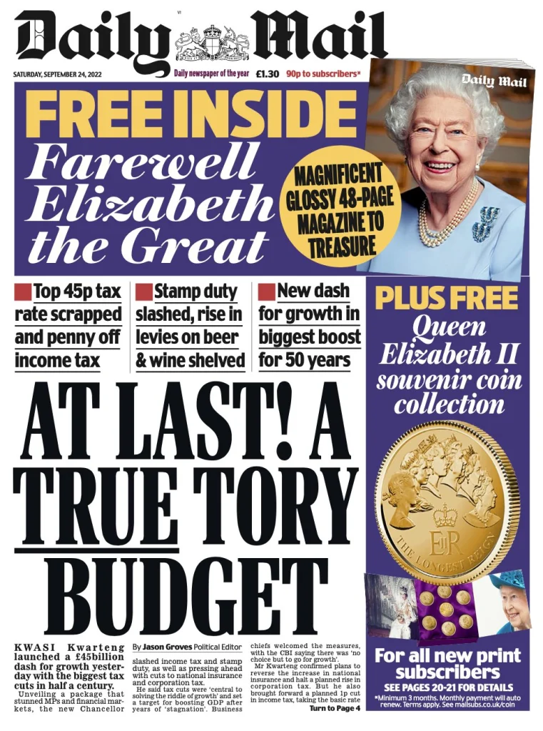 The Daily Fail on the Truss mini-budget
